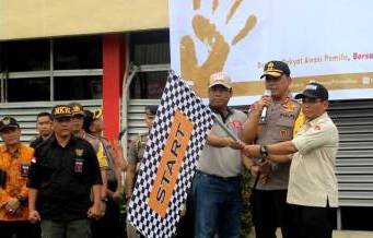Awasi Masa Tenang, Kapolda dan Ketua Bawaslu Riau Lepas Tim Patroli Money Politik 